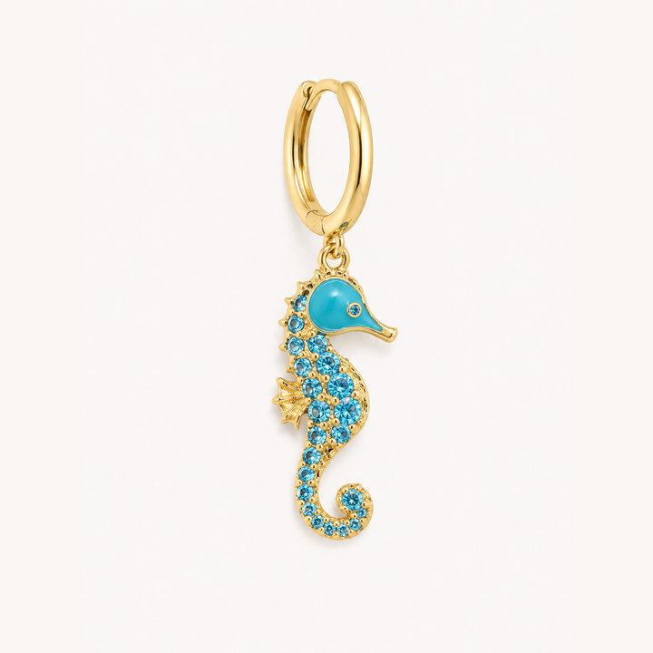 MOSAIK AQUA SEEPFERDCHEN CREOLEN-PIERCING