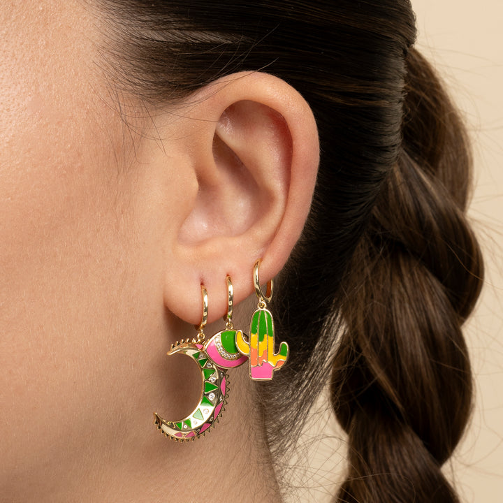 BRINCO PIERCING ARO MOSAÏQUE CACTO