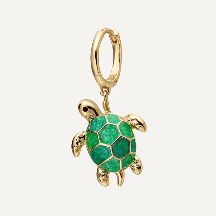 GROENE TORTUGA MOZAÏEK RING PIERCING OORBEL