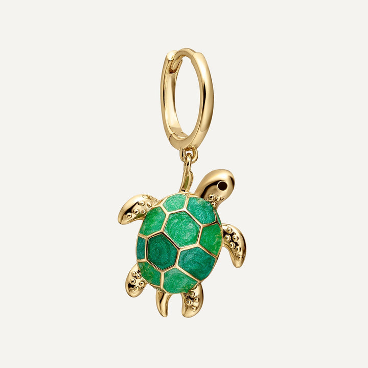 GROENE TORTUGA MOZAÏEK RING PIERCING OORBEL