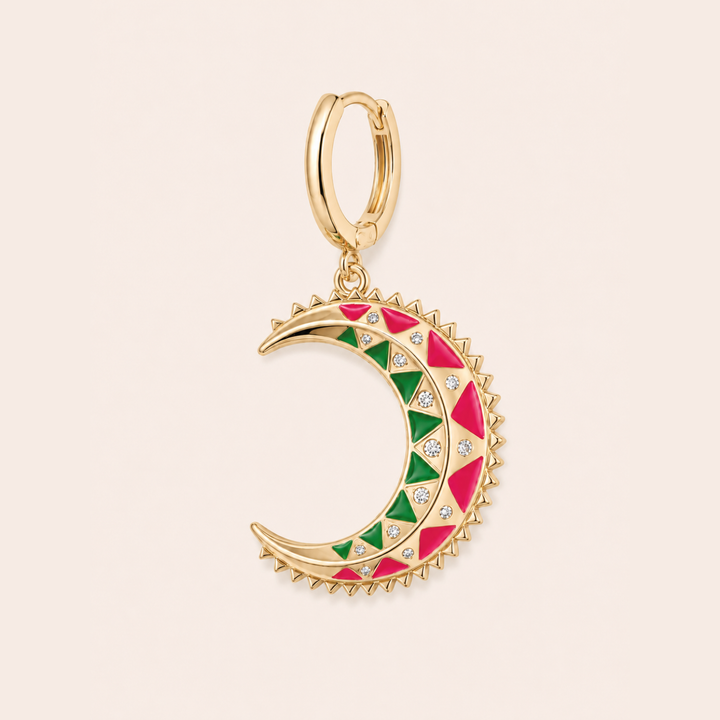BRINCO PIERCING ARGOLA MOSAÏQUE LUA
