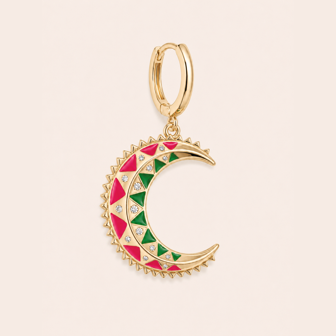 BRINCO PIERCING ARGOLA MOSAÏQUE LUA