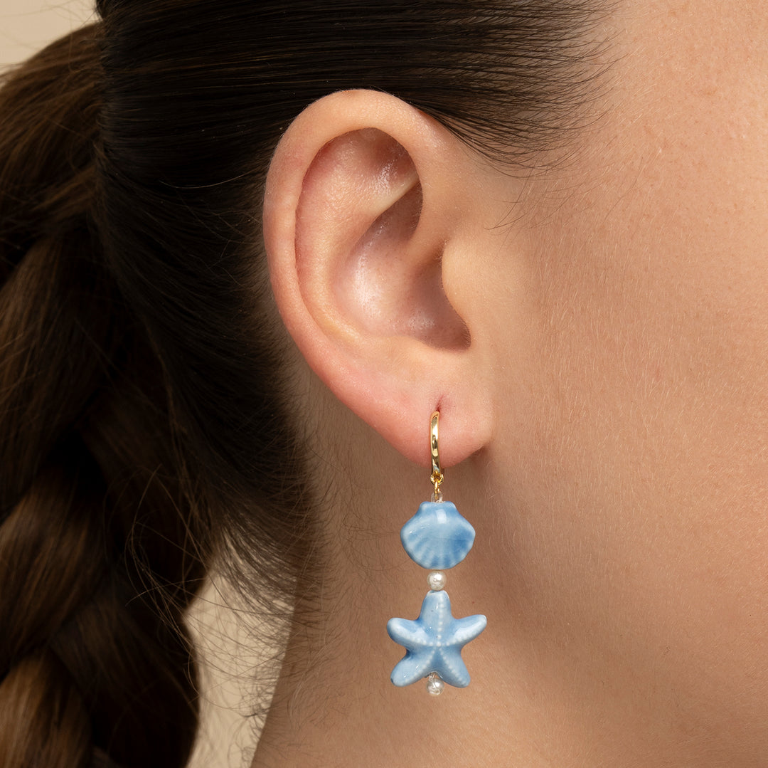 POCELAINE MUSCHEL CREOLEN-PIERCING
