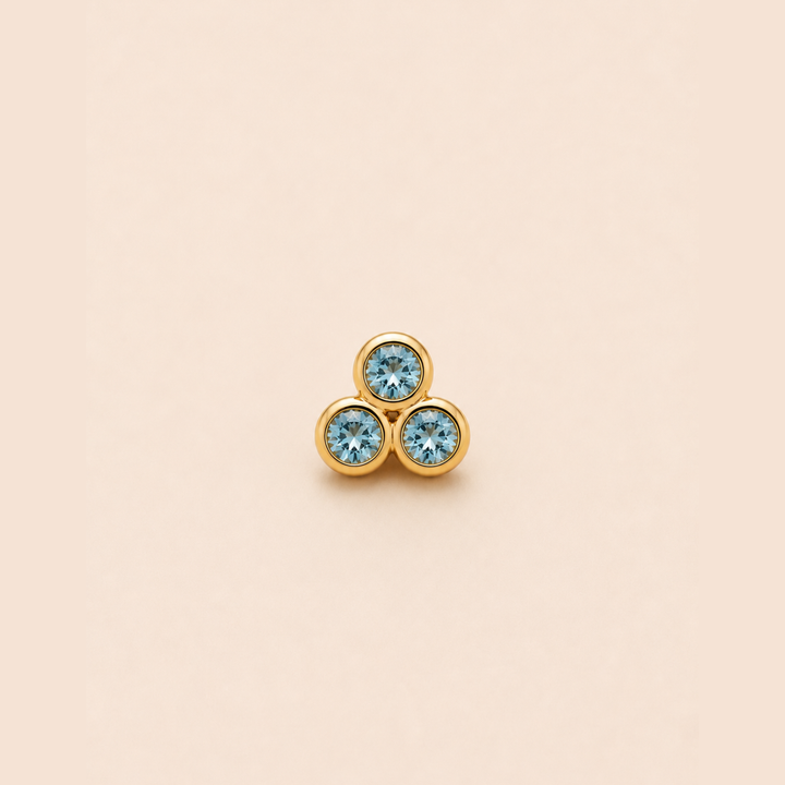 PENDIENTE PIERCING AQUAMARINA RAVUE