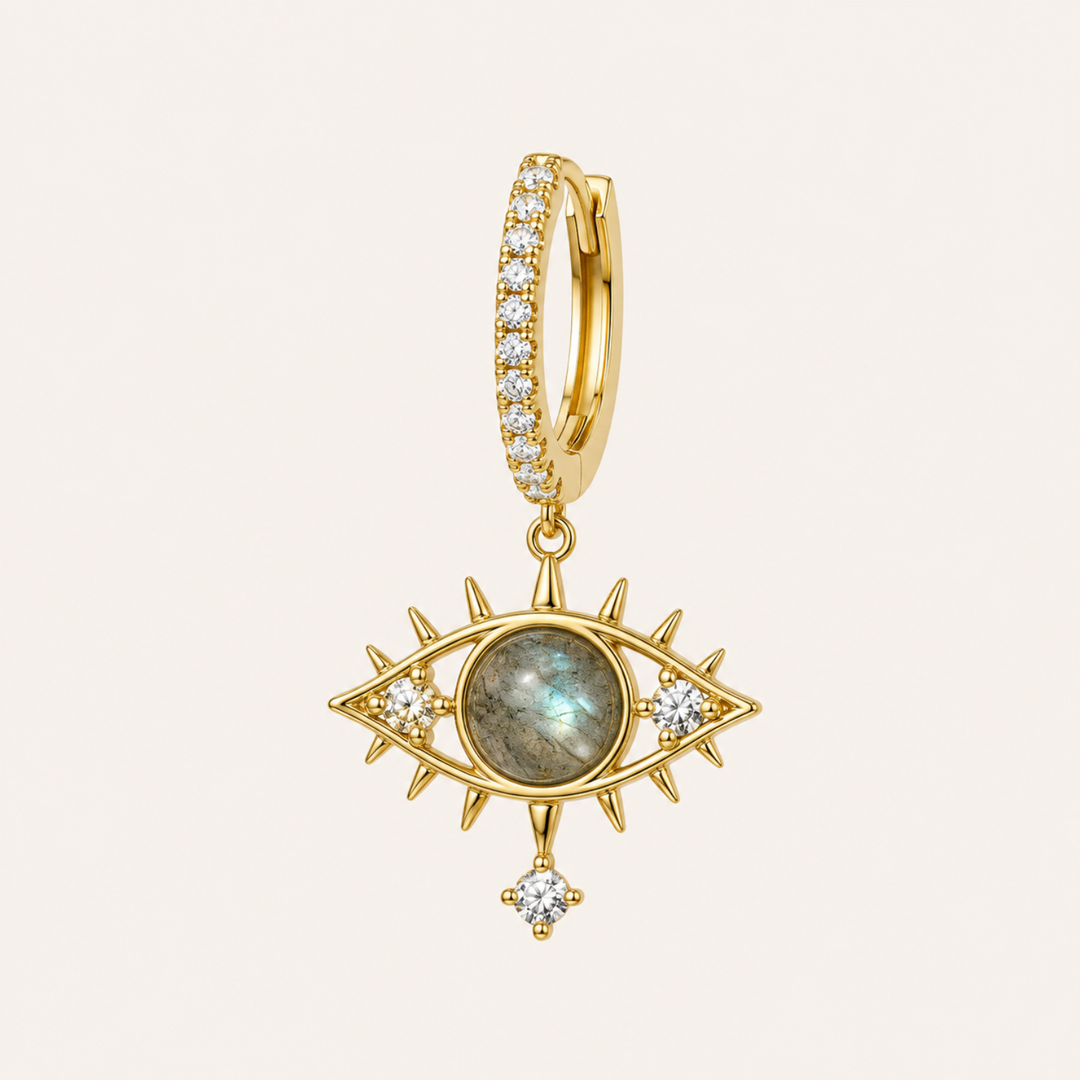 BOUCLE D’OREILLE PIERCING ANNEAU GREY MOONSTONE PROTECTIVE EYE