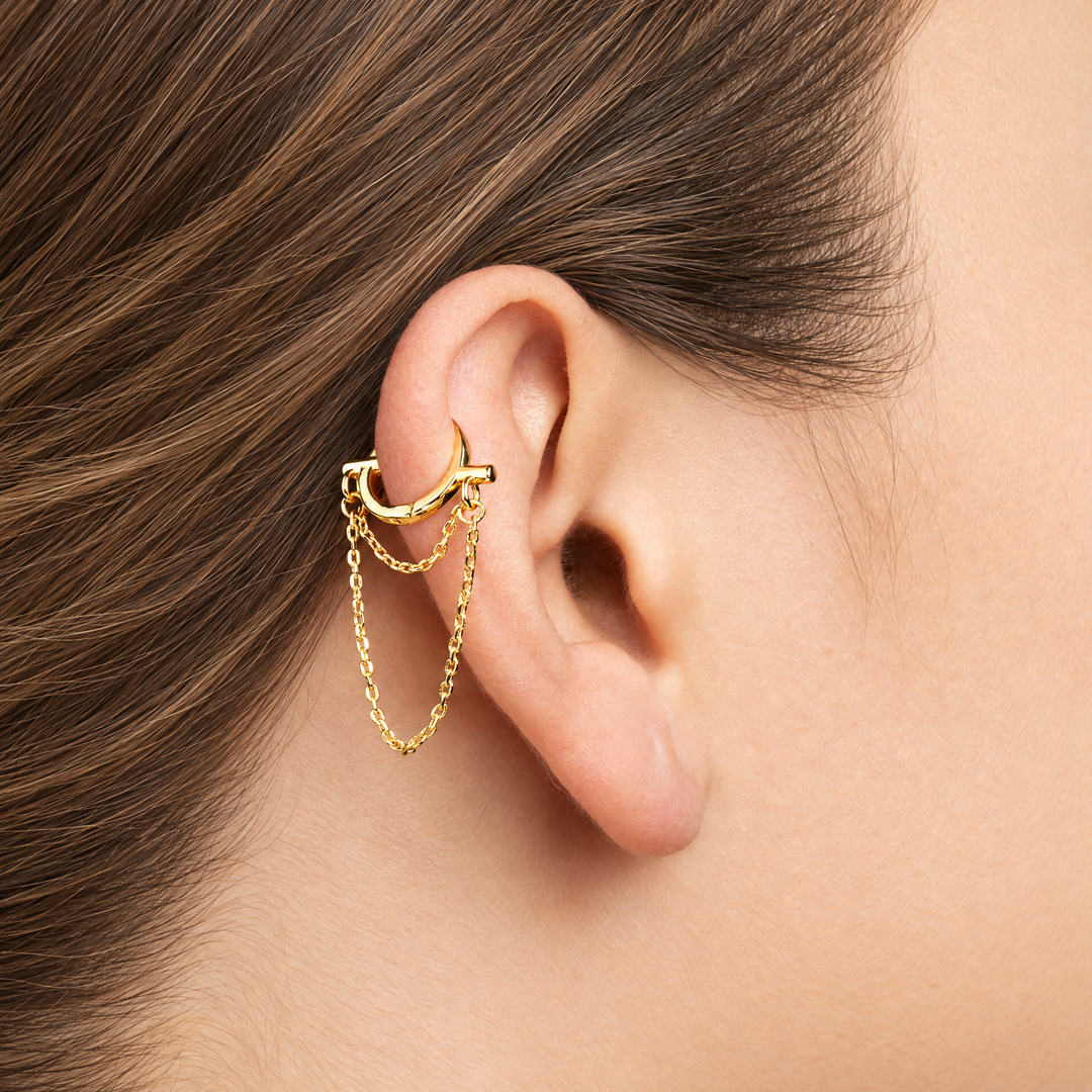 PENDIENTE PIERCING ARO GOLD CHAÎNE