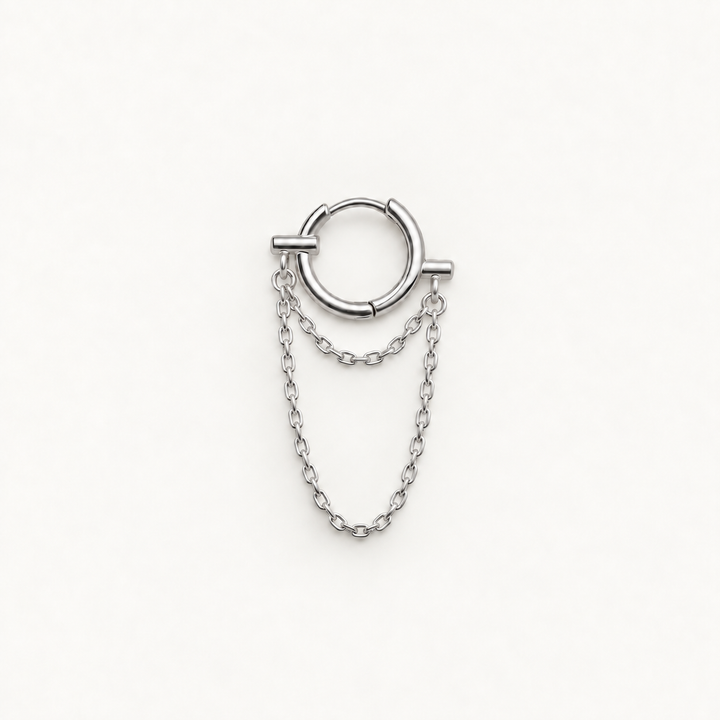 PENDIENTE PIERCING ARO SILVER CHAÎNE