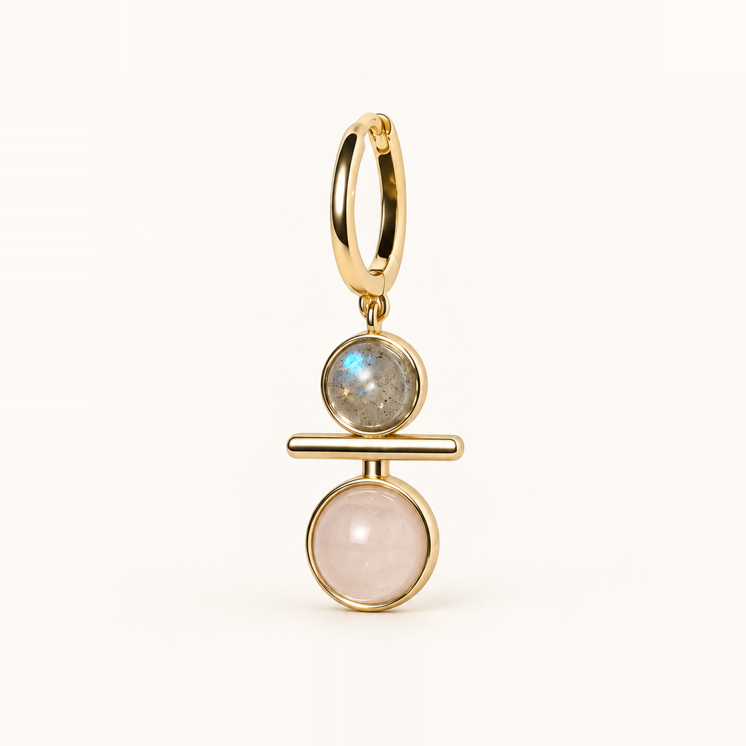 PENDIENTE PIERCING ARO GREY MOONSTONE BALANCE