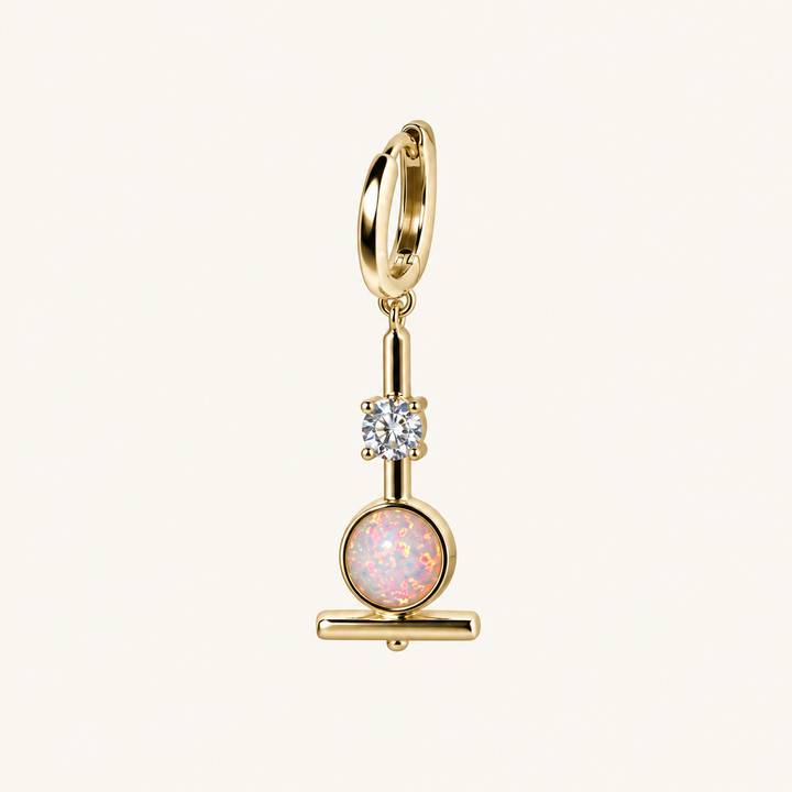 PENDIENTE PIERCING ARO FIRE OPAL CLEARING