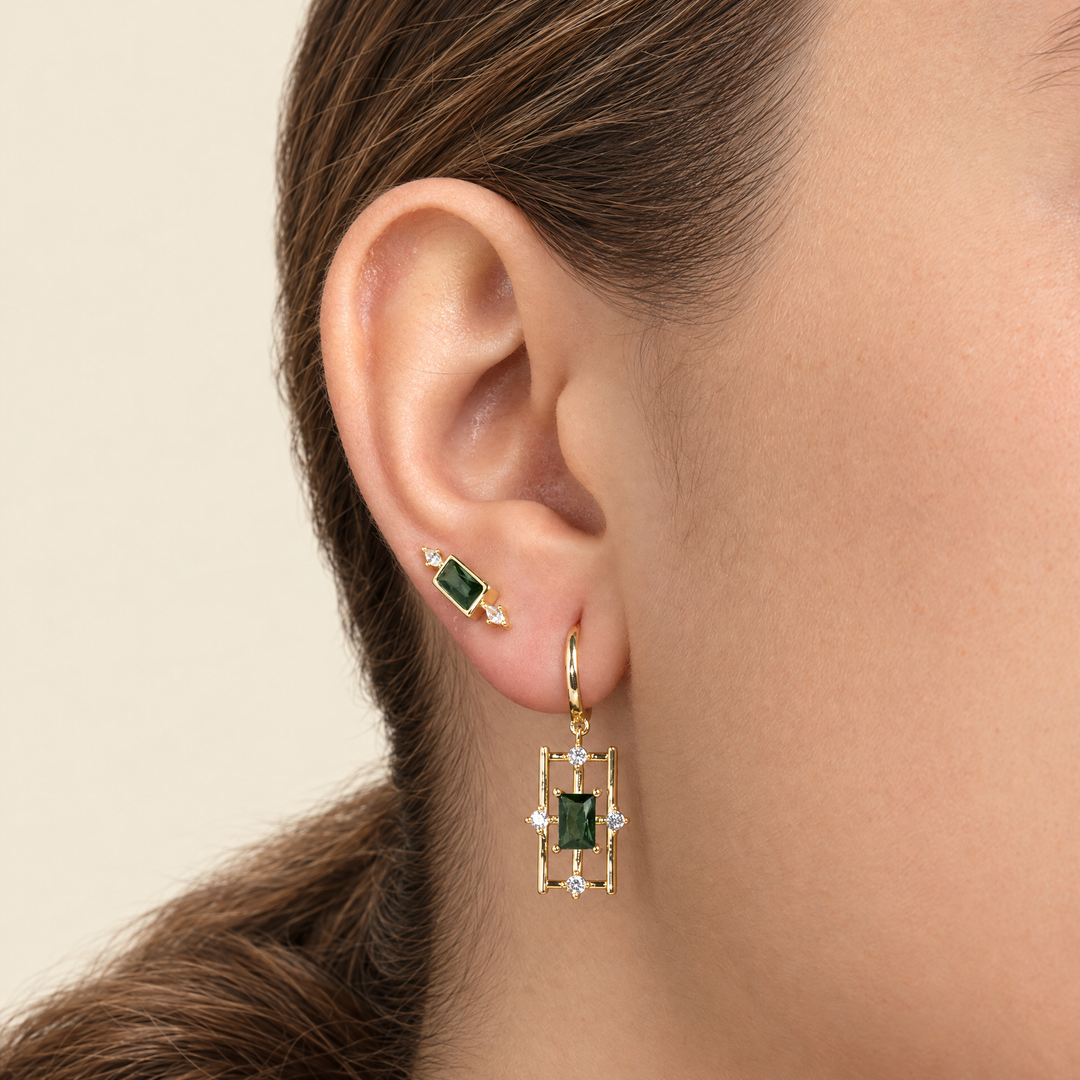 PENDIENTE PIERCING ARO PETROL KENTE LINE