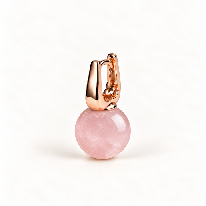 PENDIENTE PIERCING ARO ROSE QUARTZ SPHÈRE