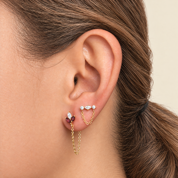 PENDIENTE PIERCING GARNET CZ GRIOTTE