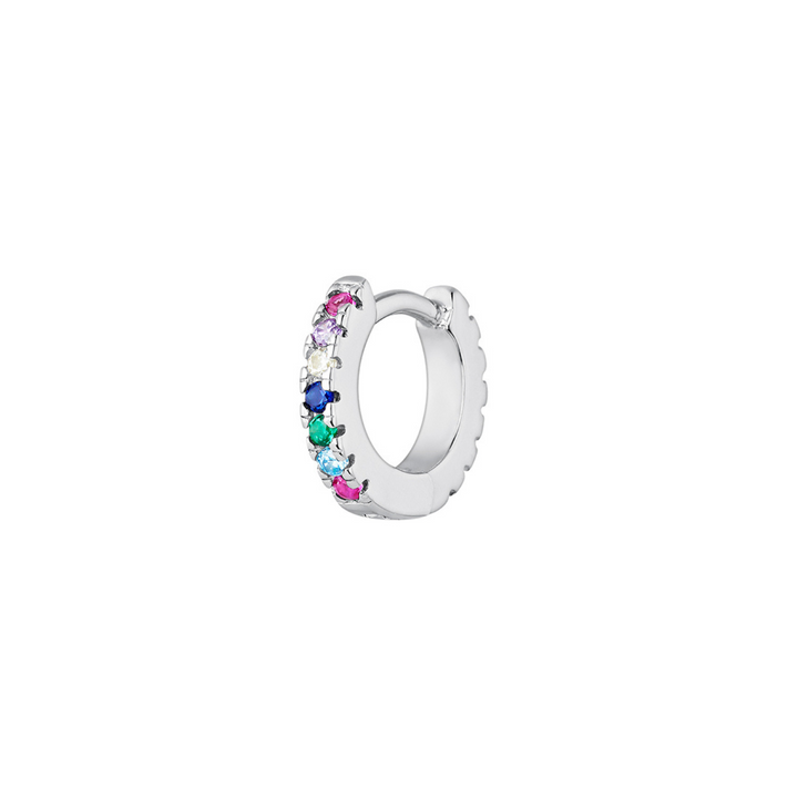 BRINCO PIERCING ARO DE PRATA MULTICOLOR SOPHIE