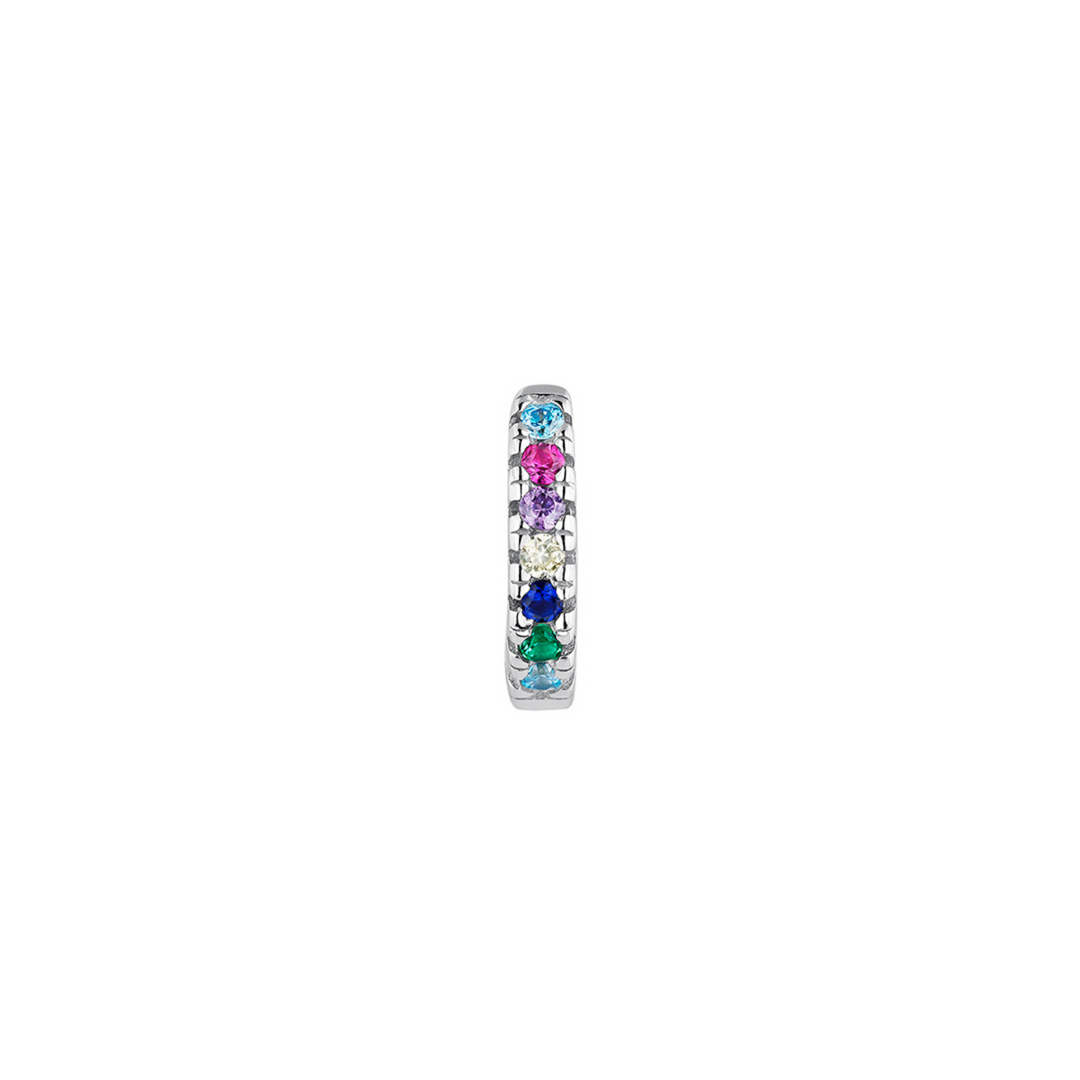 BRINCO PIERCING ARO DE PRATA MULTICOLOR SOPHIE