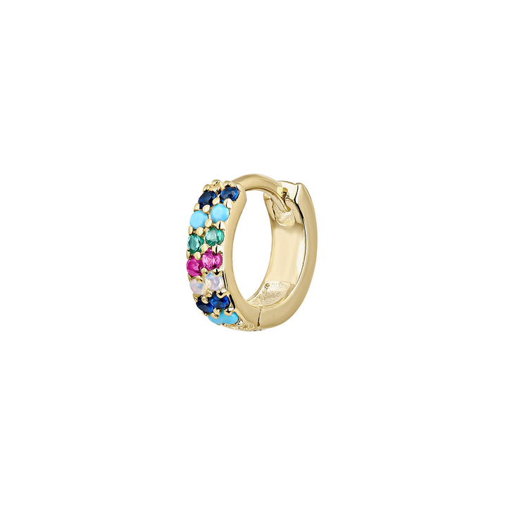 GELBGOLD MULTICOLOR JEANINNE CREOLEN PIERCING OHRRING