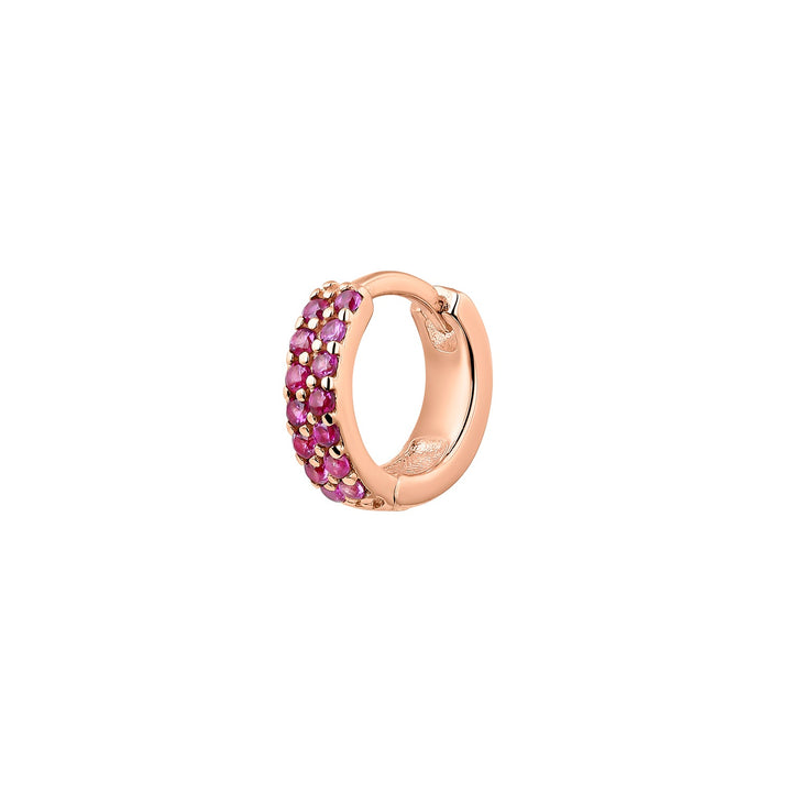JEANINNE ROSEGOUD CORUNDUM RING PIERCING OORBEL