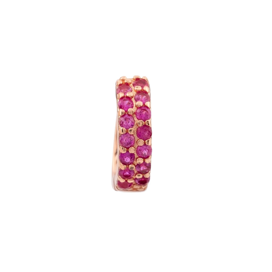 JEANINNE ROSEGOUD CORUNDUM RING PIERCING OORBEL