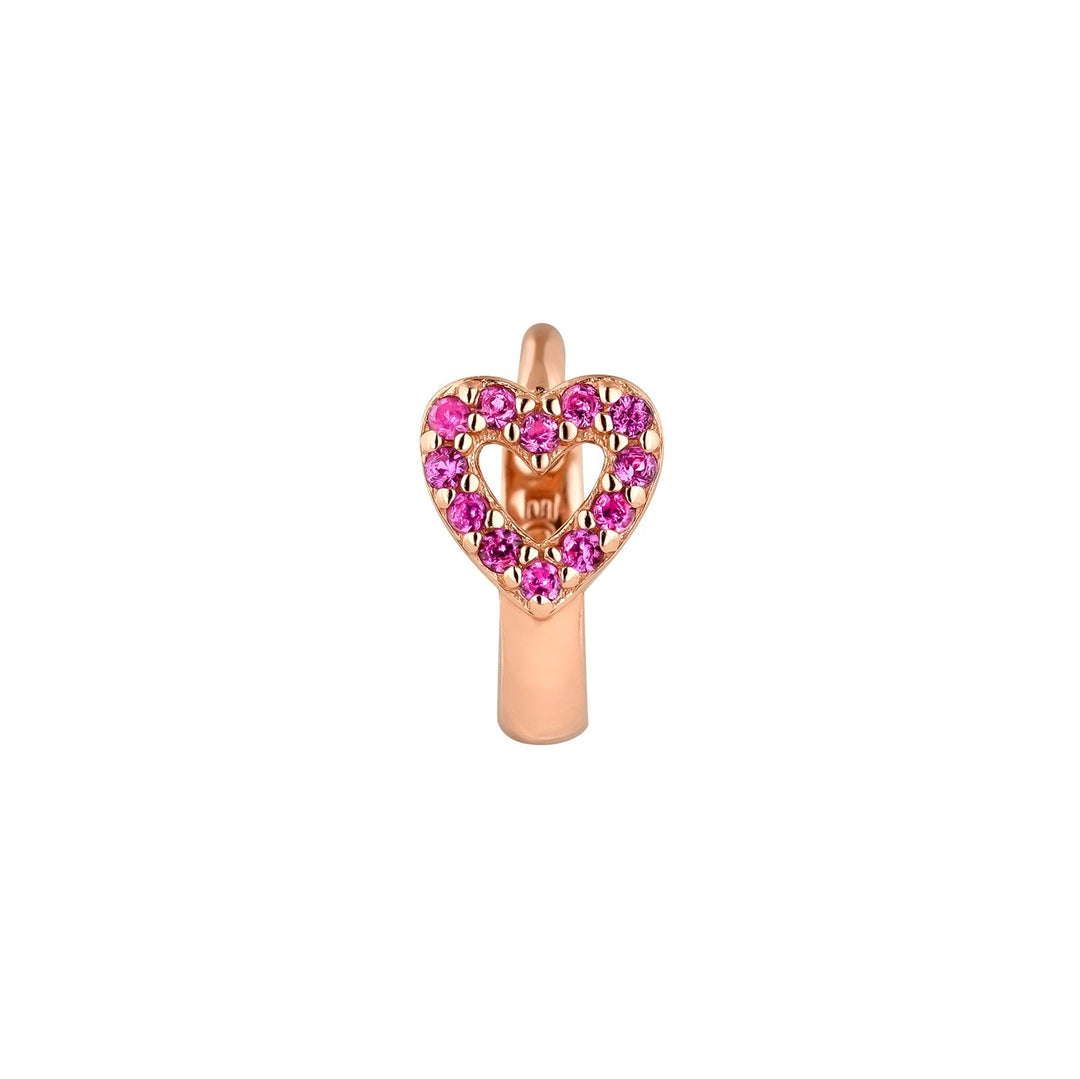 PENDIENTE PIERCING ARO ORO ROSA CUORE