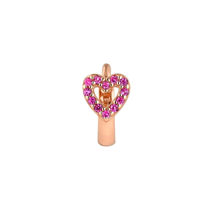 PENDIENTE PIERCING ARO ORO ROSA CUORE