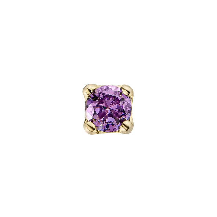 YELLOW GOLD AMETHYST PIERCING EARRING LUZ