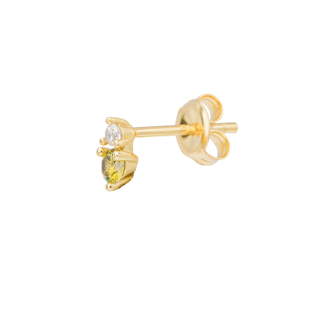 YELLOW GOLD GREEN DORY PIERCING EARRING