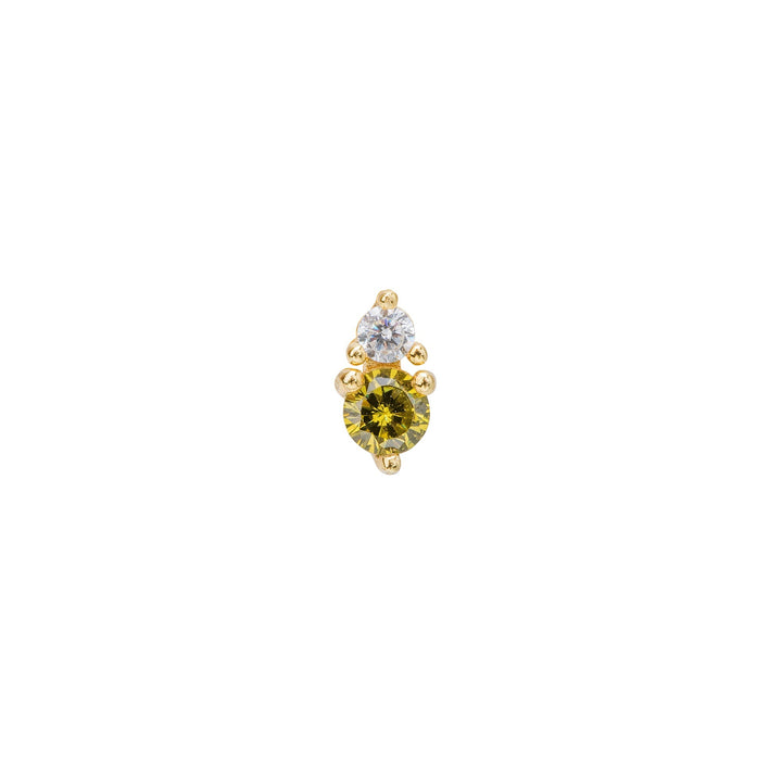 YELLOW GOLD GREEN DORY PIERCING EARRING