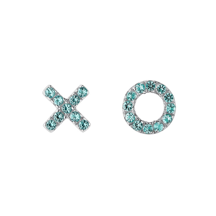 ASYMMETRISCHE OHRRINGE AUS BLAUEM SILBER XOXO  