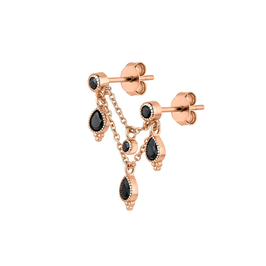 MEHRFACHER PIERCING OHRRING ROSÉGOLD CHANDELIER