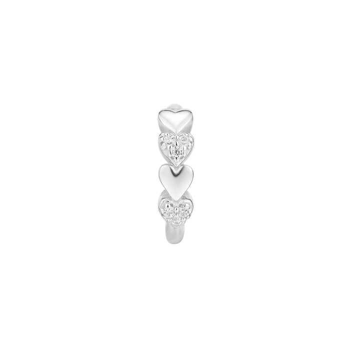 PENDIENTE PIERCING ARO DE PLATA HEARTY