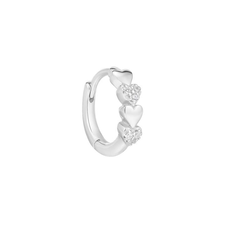 PENDIENTE PIERCING ARO DE PLATA HEARTY