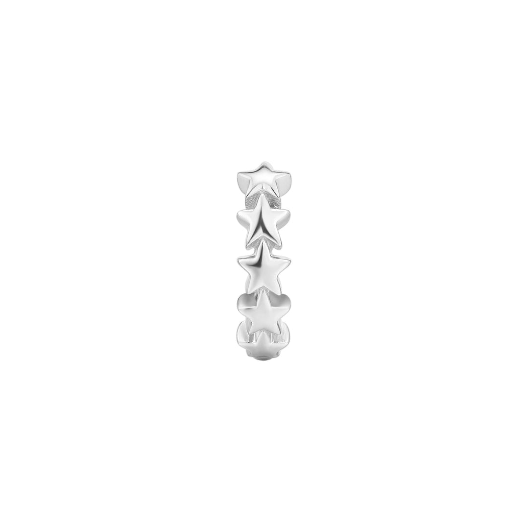 STAR-SEQUENCE SILBER CREOLEN PIERCING OHRRING