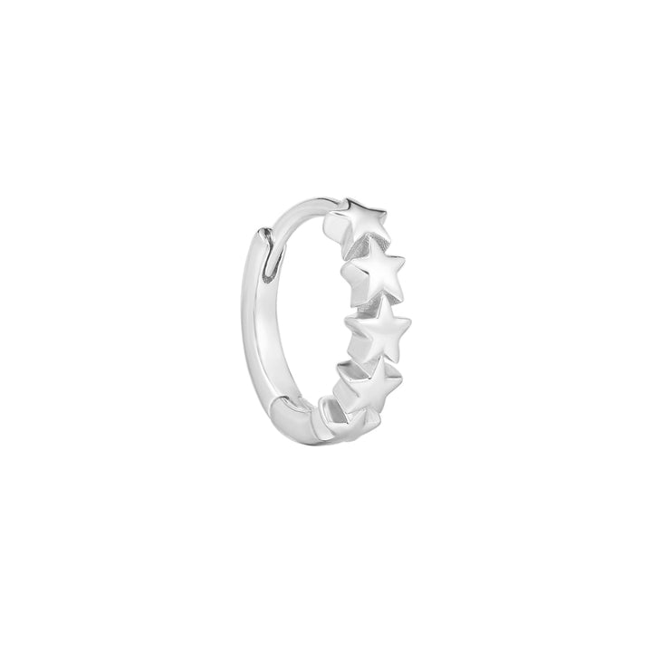 STAR-SEQUENCE SILBER CREOLEN PIERCING OHRRING