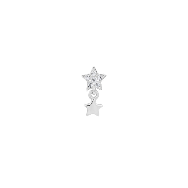 BRINCO PIERCING DE PRATA ESTRELAS CAINDO