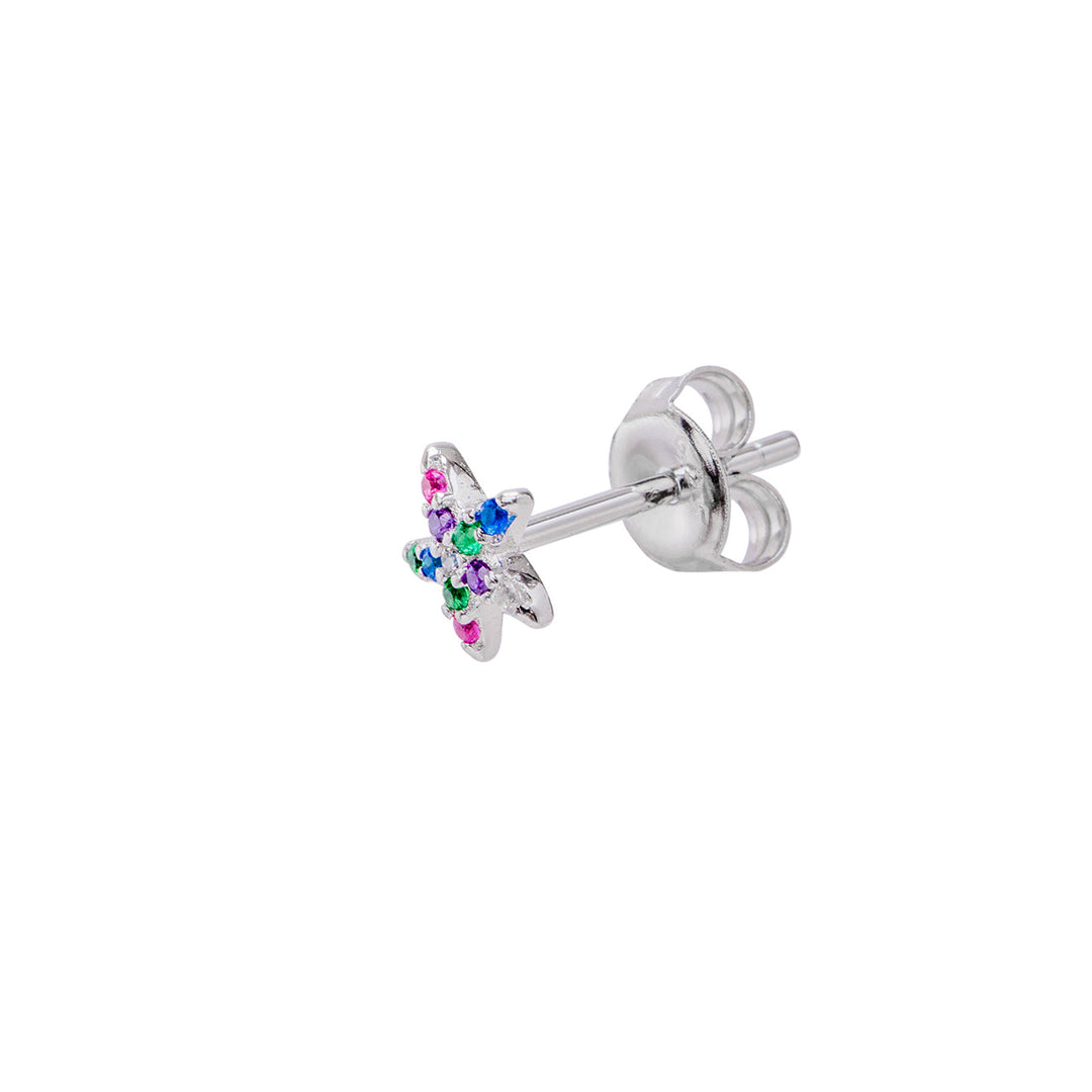 BUNTES SILBER SEESTERN PIERCING OHRRING