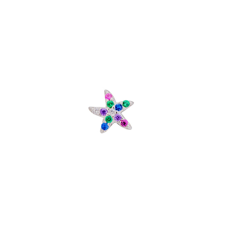 BUNTES SILBER SEESTERN PIERCING OHRRING