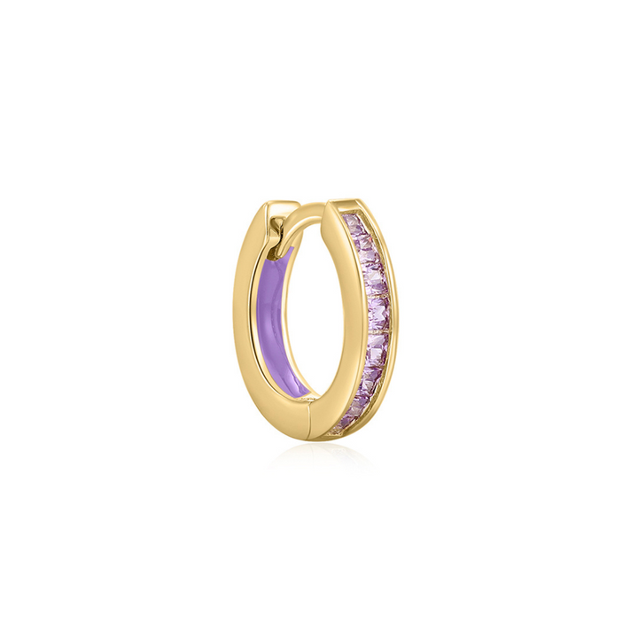 GELBGOLD LILA PIERCING OHRRING HOLI HOOP RING