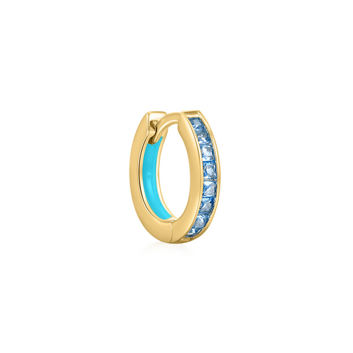 GELBGOLD BLAU PIERCING OHRRING HOLI HOOP RING