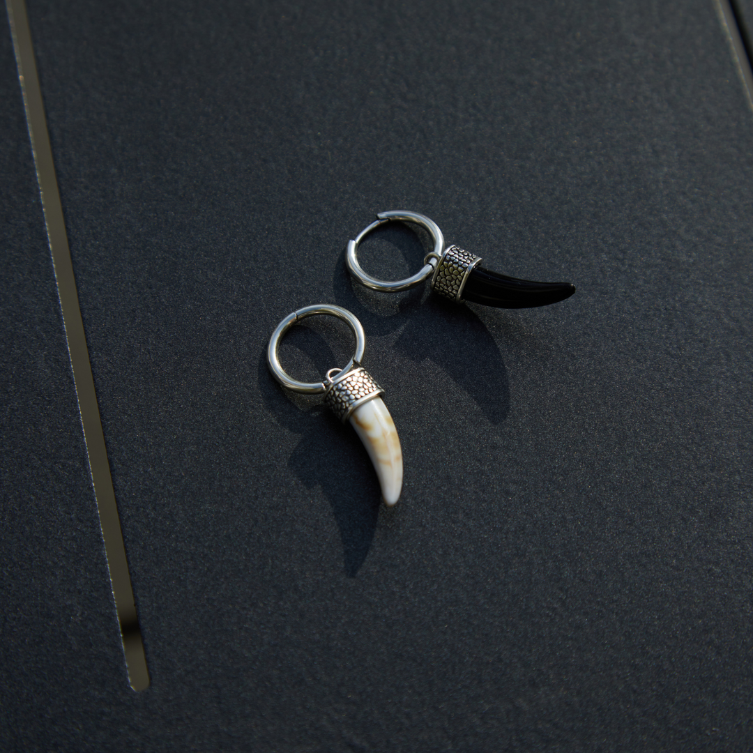 IVORY TUSK HOOP PIERCING EARRING