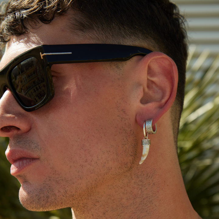 IVORY TUSK HOOP PIERCING EARRING