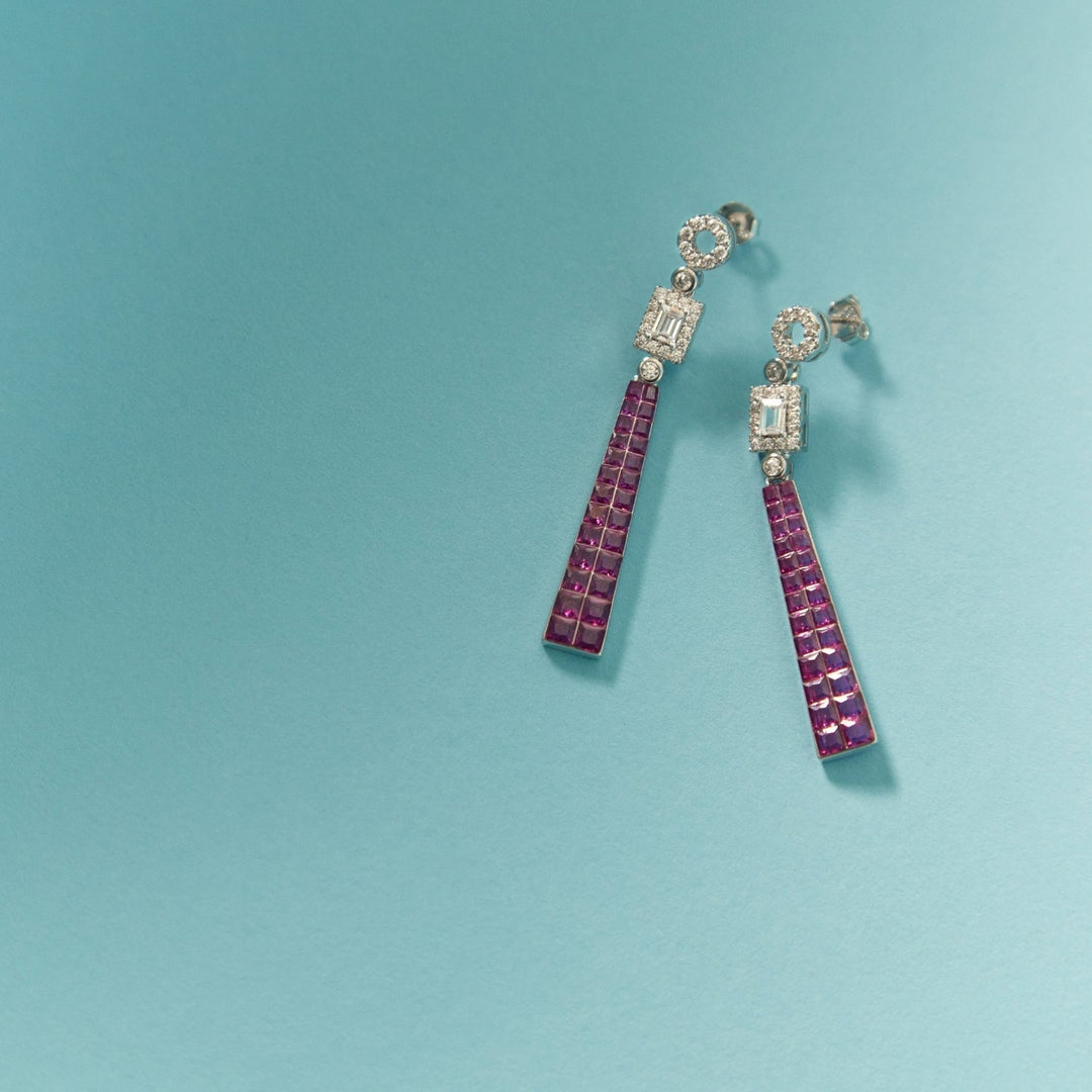 ORECCHINI RUBI ART-DECO