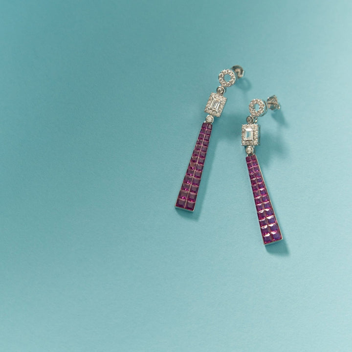 ORECCHINI RUBI ART-DECO