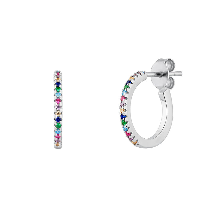 MULTICOLOR SILVER GALA HOOPS