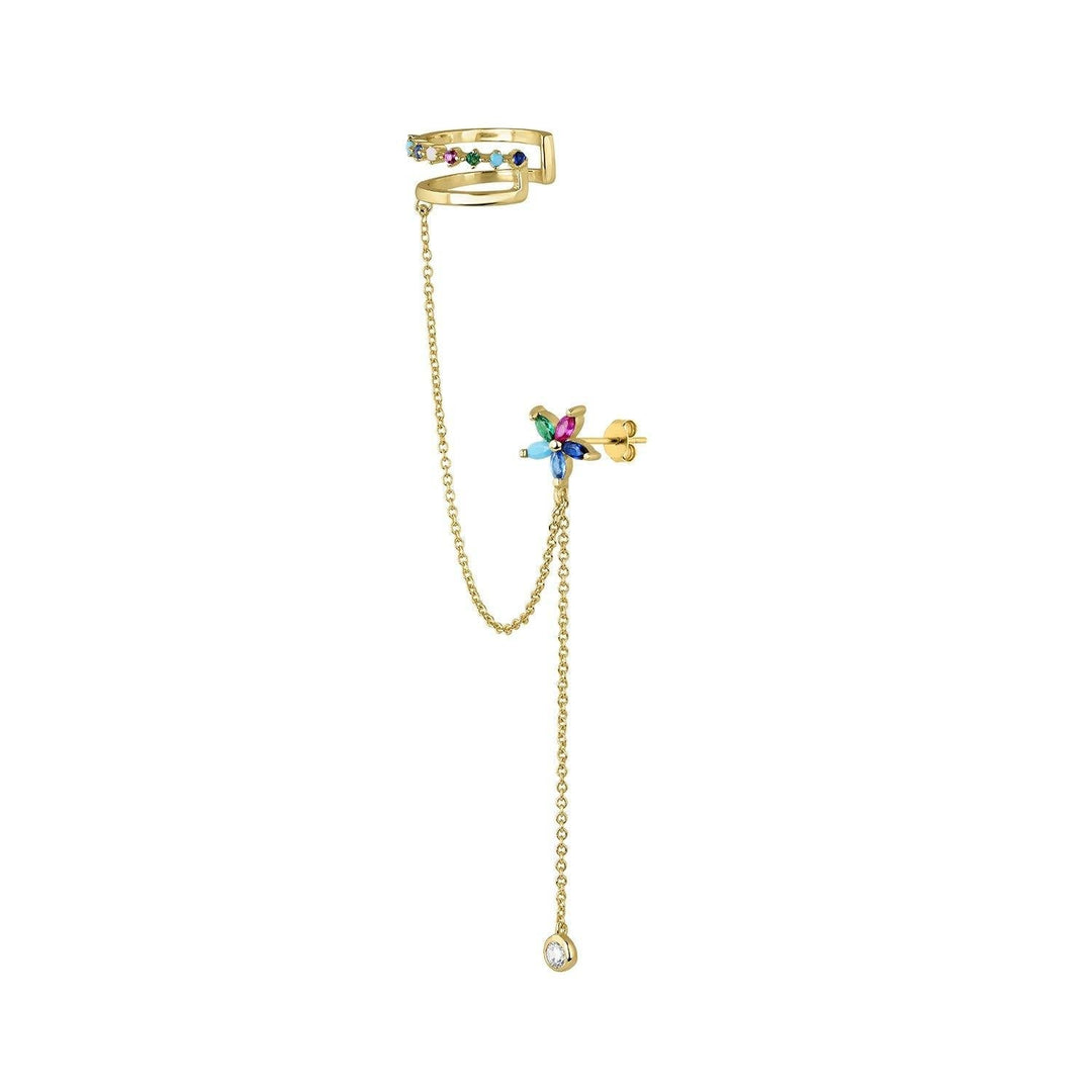 PENDIENTE Y EAR CUFF ASHANTI - Blissou Jewelry