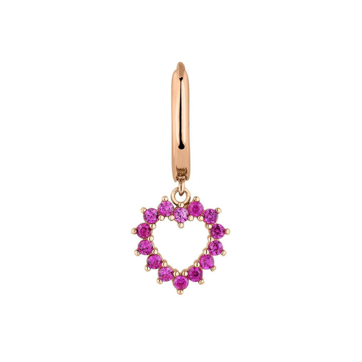 PENDIENTE ARO CON CORAZÓN PLATA ZIRA - Blissou Jewelry