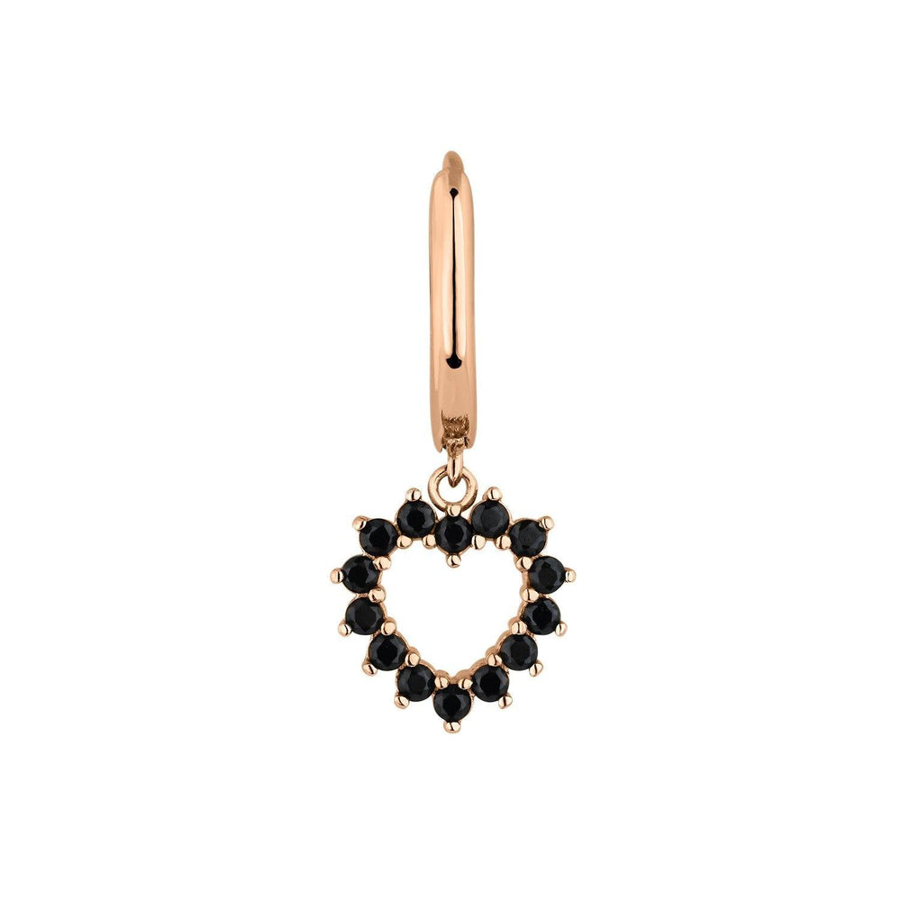 PENDIENTE ARO CON CORAZÓN PLATA ZIRA - Blissou Jewelry