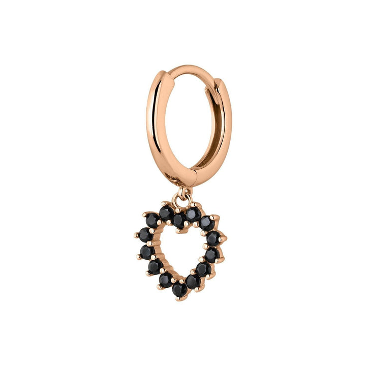 PENDIENTE ARO CON CORAZÓN PLATA ZIRA - Blissou Jewelry