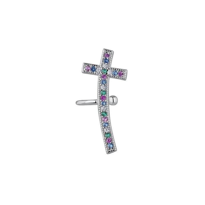 EAR CUFF DE CRUZ Y PLATA DIVYA - Blissou Jewelry